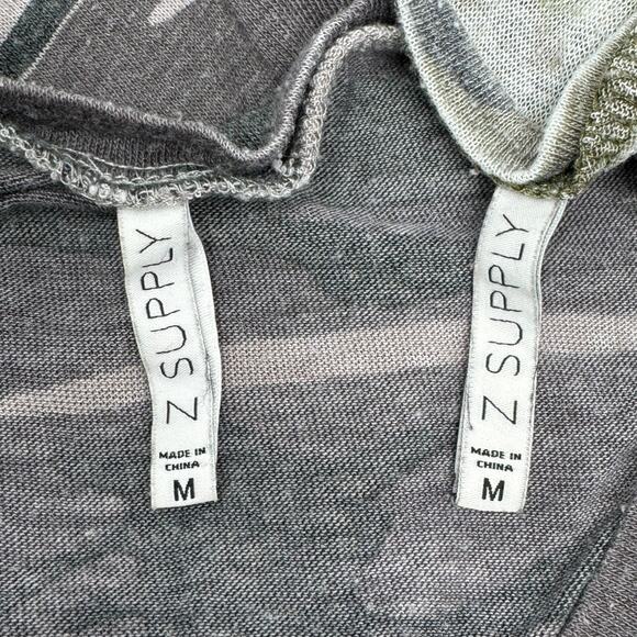 2 Tops Z Supply (M) Camo Pocket Tee & Pocket Tank Camouflage Green Grey - Picture 9 of 10